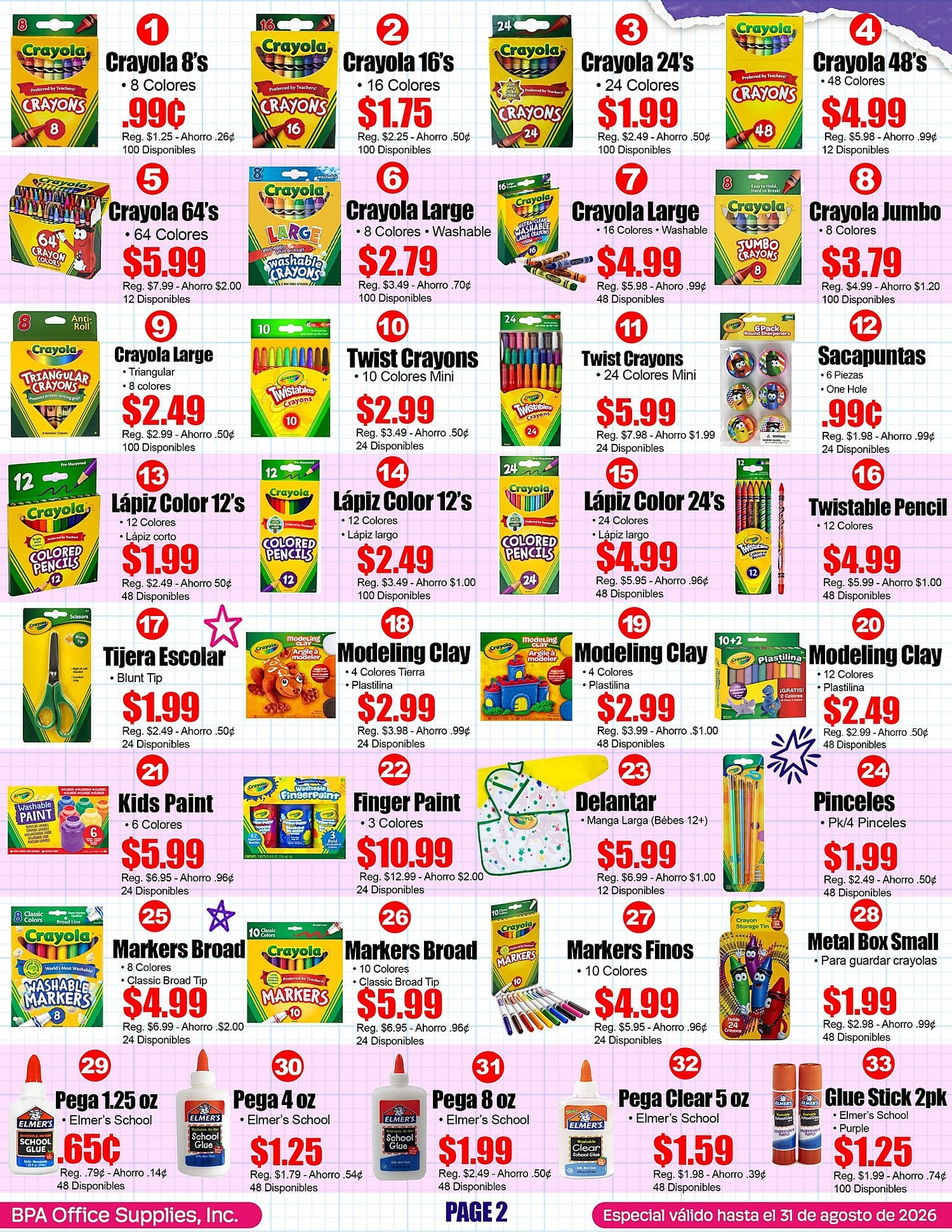 Página 2 del Shopper de BPA. Válido del 01/06/2026 al 31/08/2026