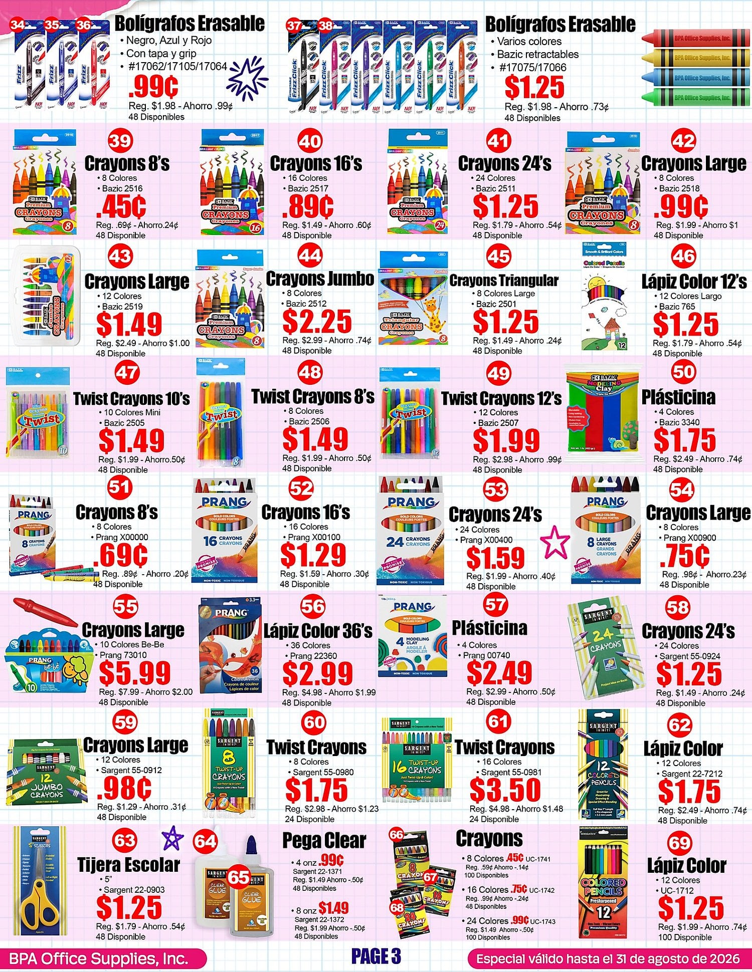 Página 3 del Shopper de BPA. Válido del 01/06/2026 al 31/08/2026