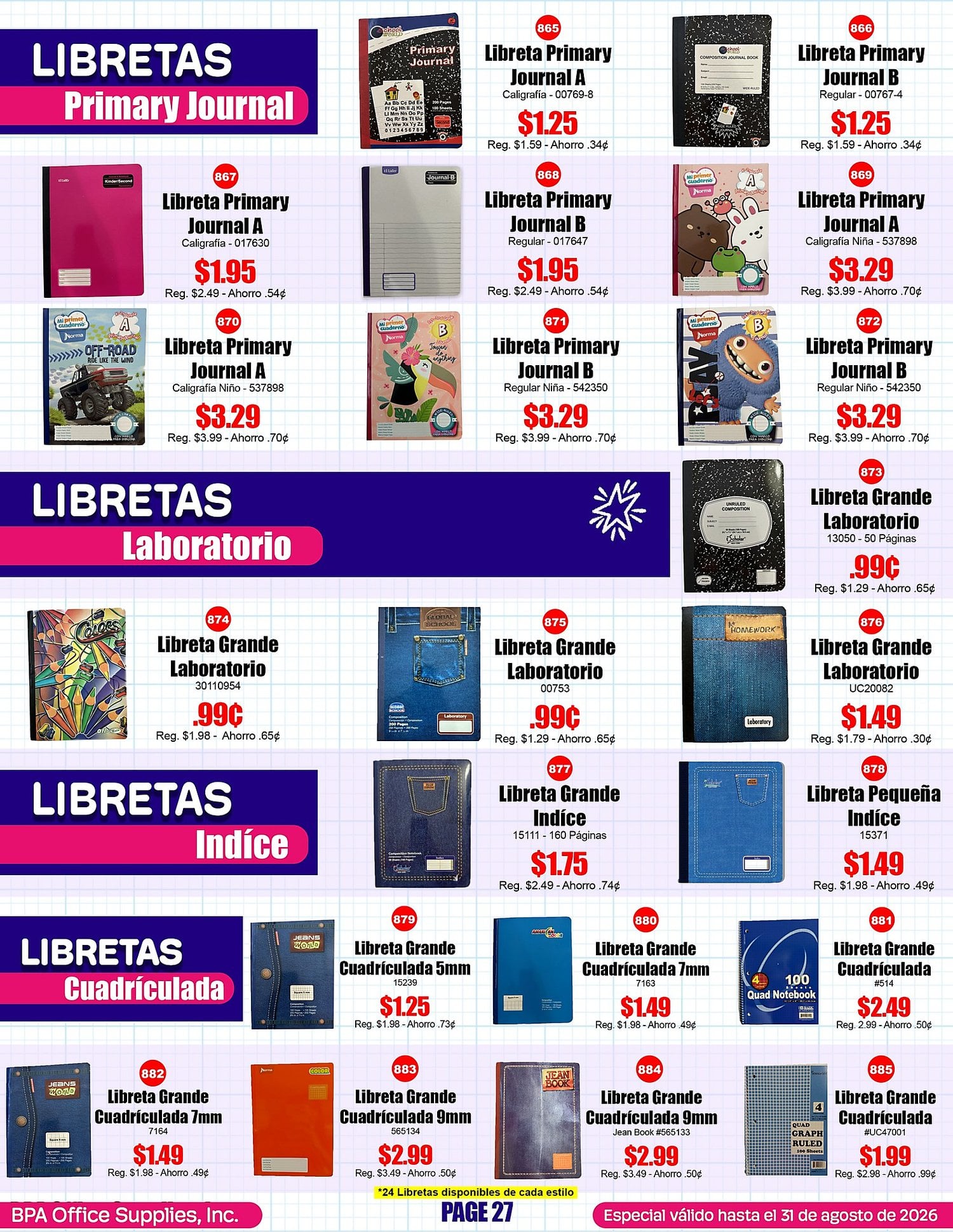 Página 27 del Shopper de BPA. Válido del 01/06/2026 al 31/08/2026