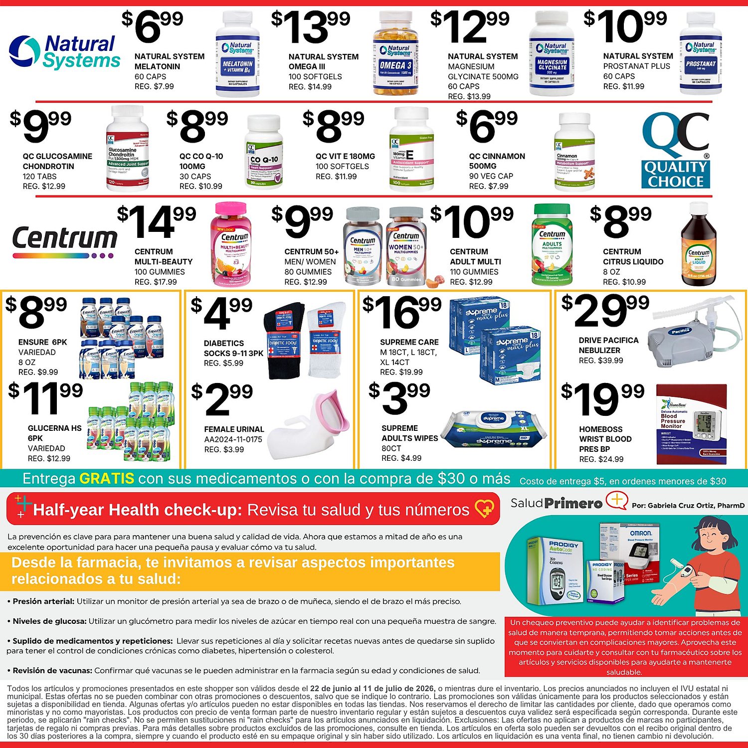 Página 12 del Shopper de Farmacias Plaza. Válido del 22/06/2026 al 11/07/2026