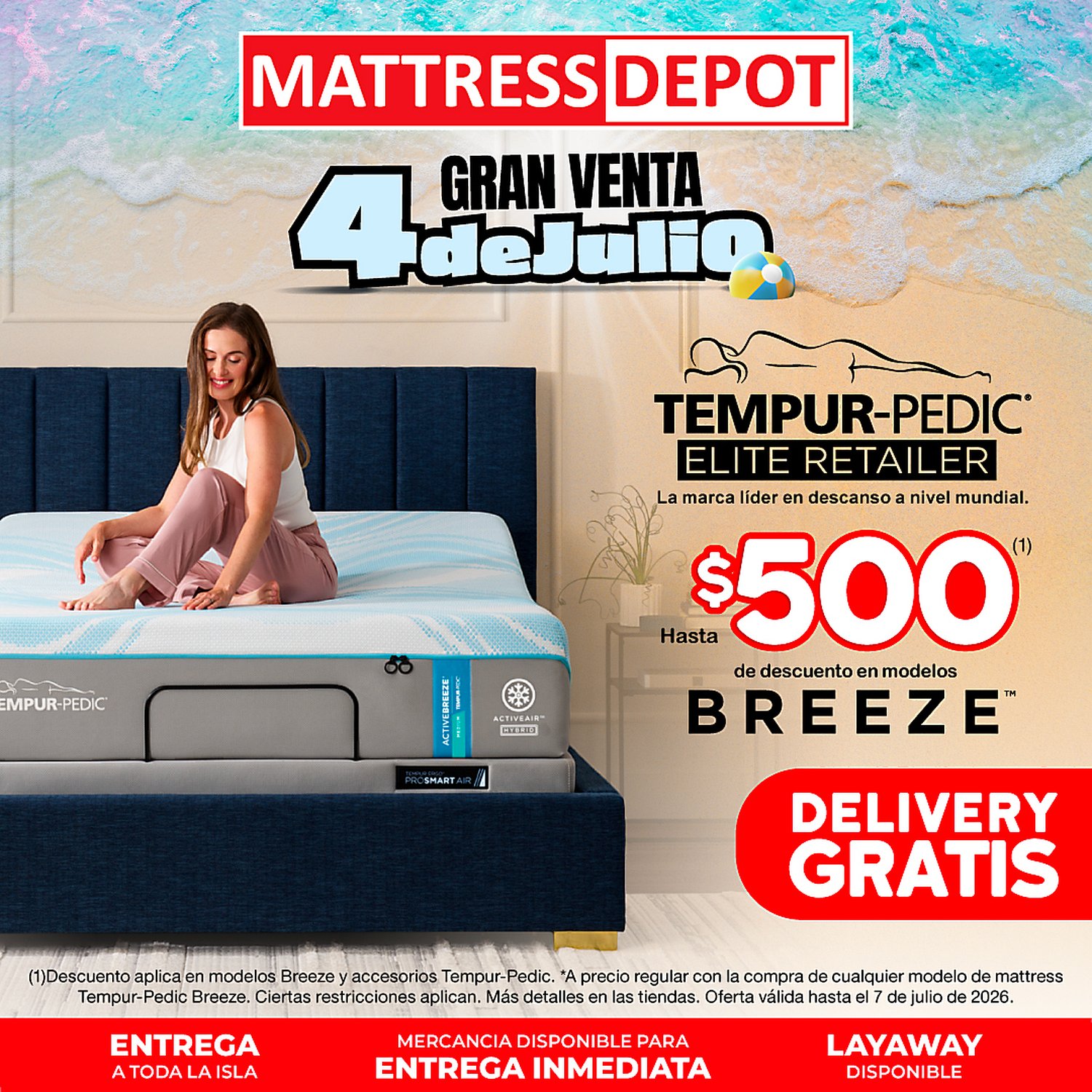 Página 4 del Shopper de Mattress Depot. Válido del 24/06/2026 al 07/07/2026