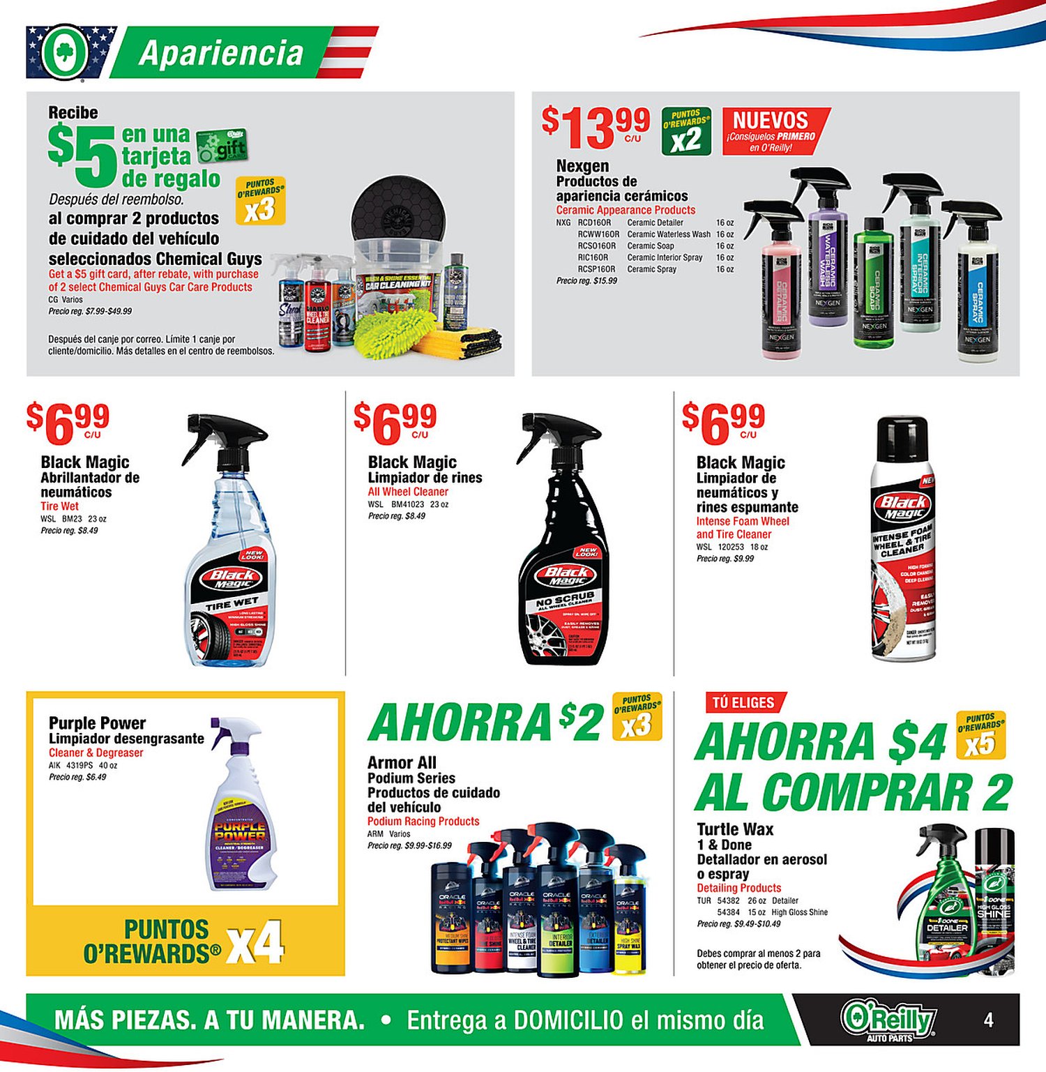 Página 3 del Shopper de O'Reilly. Válido del 24/06/2026 al 28/07/2026