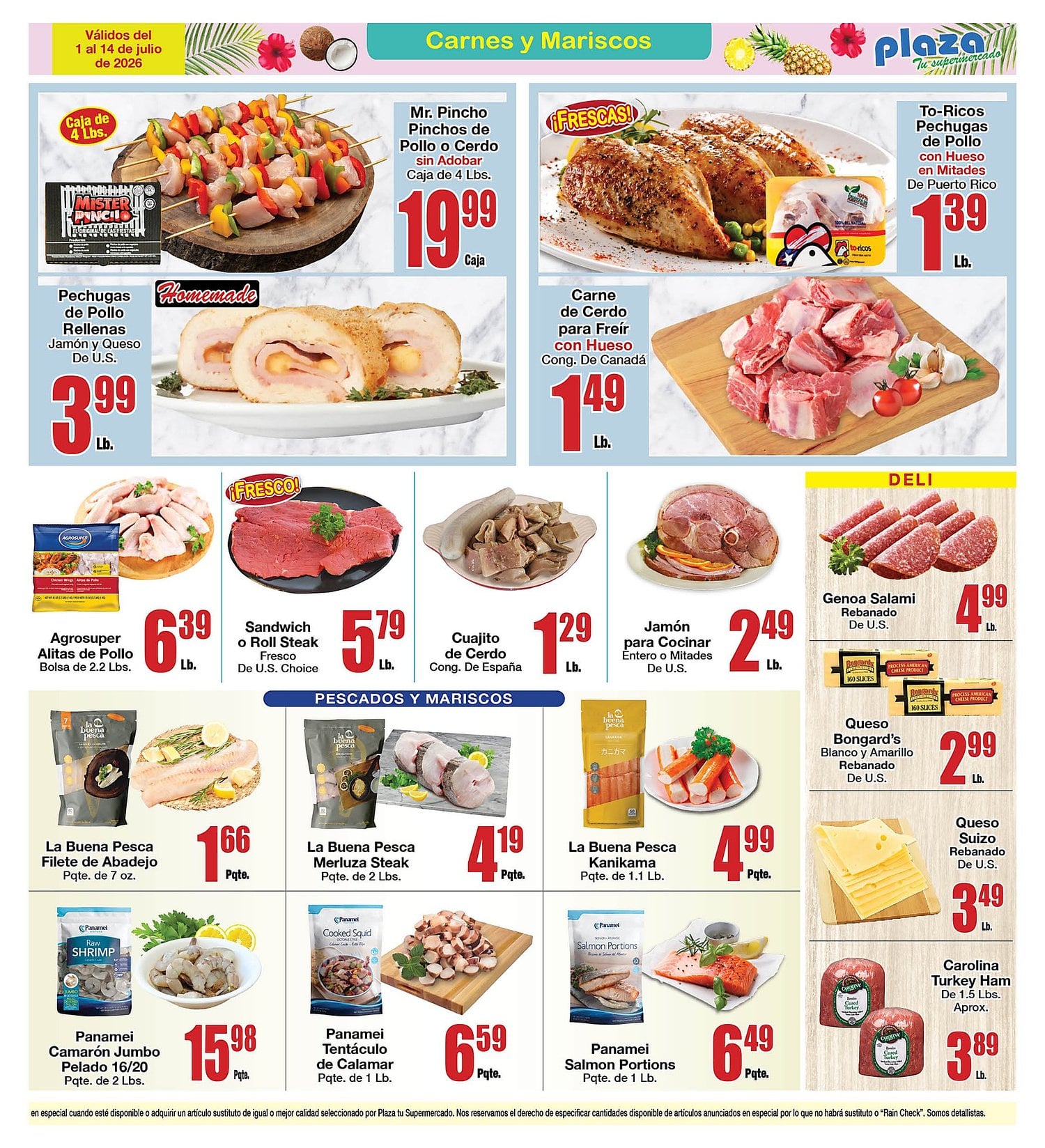 Página 3 del Shopper de Plaza Tu Super. Válido del 01/07/2026 al 14/07/2026