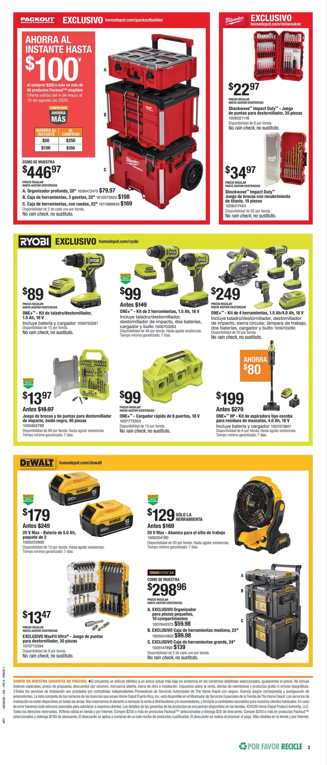 Página 3 del Shopper de Home Depot. Válido del 25/06/2026 al 08/07/2026