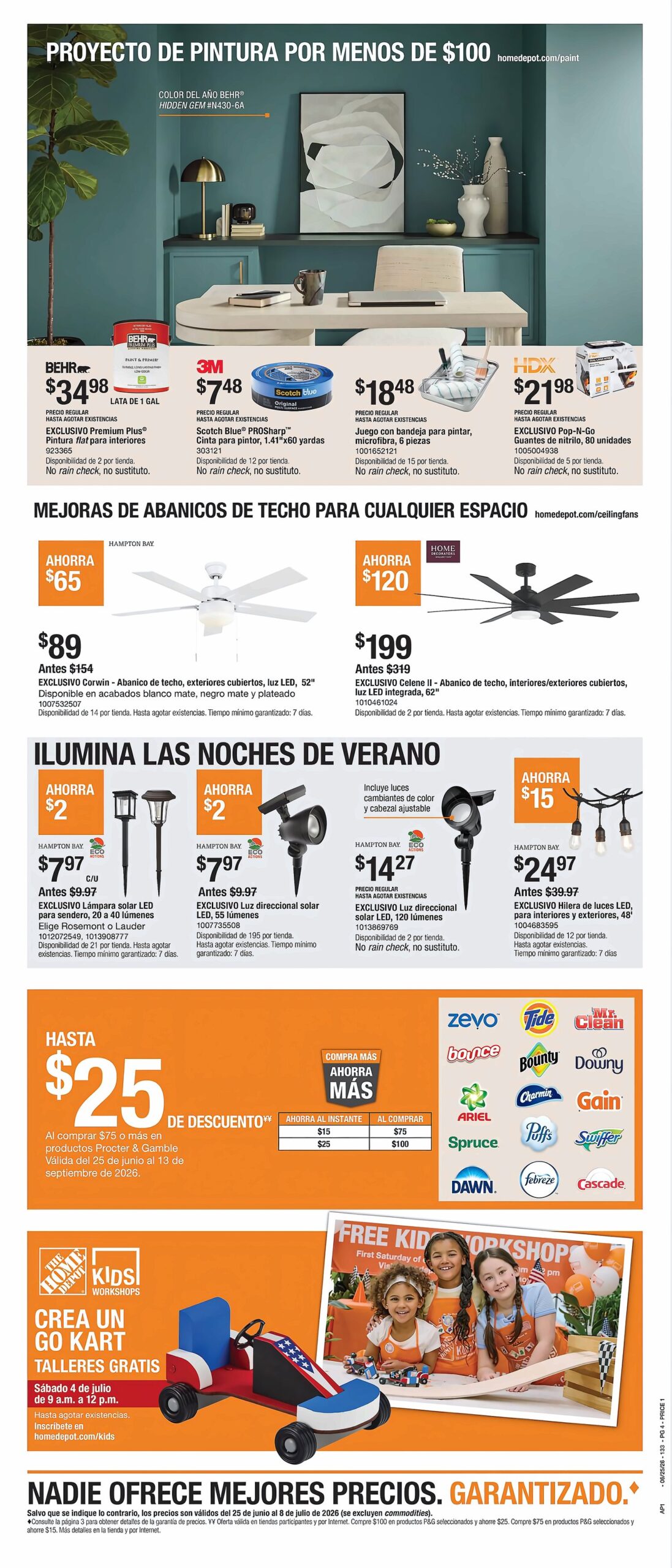 Página 4 del Shopper de Home Depot. Válido del 25/06/2026 al 08/07/2026