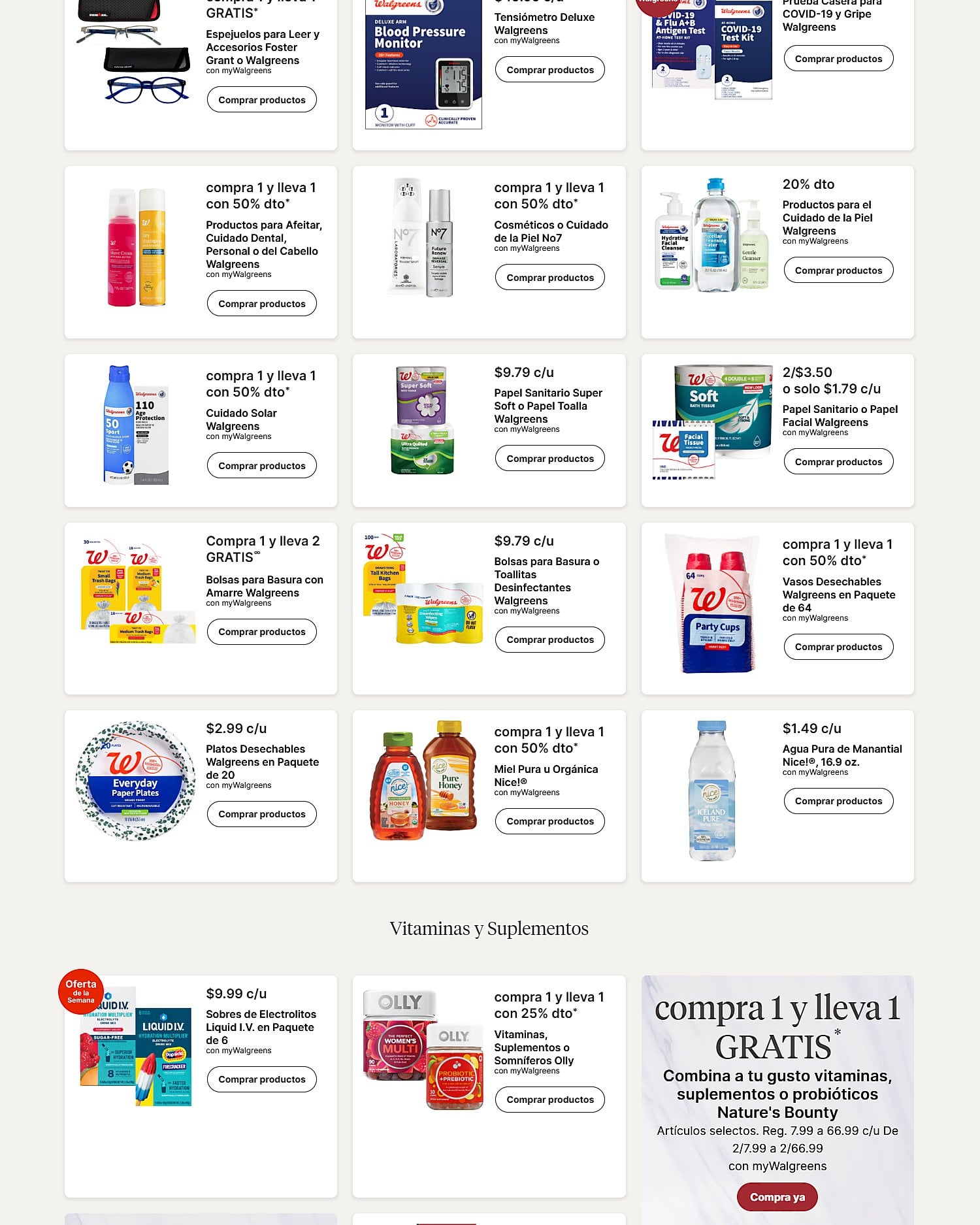 Página 4 del Shopper de Walgreens. Válido del 26/07/2026 al 01/08/2026
