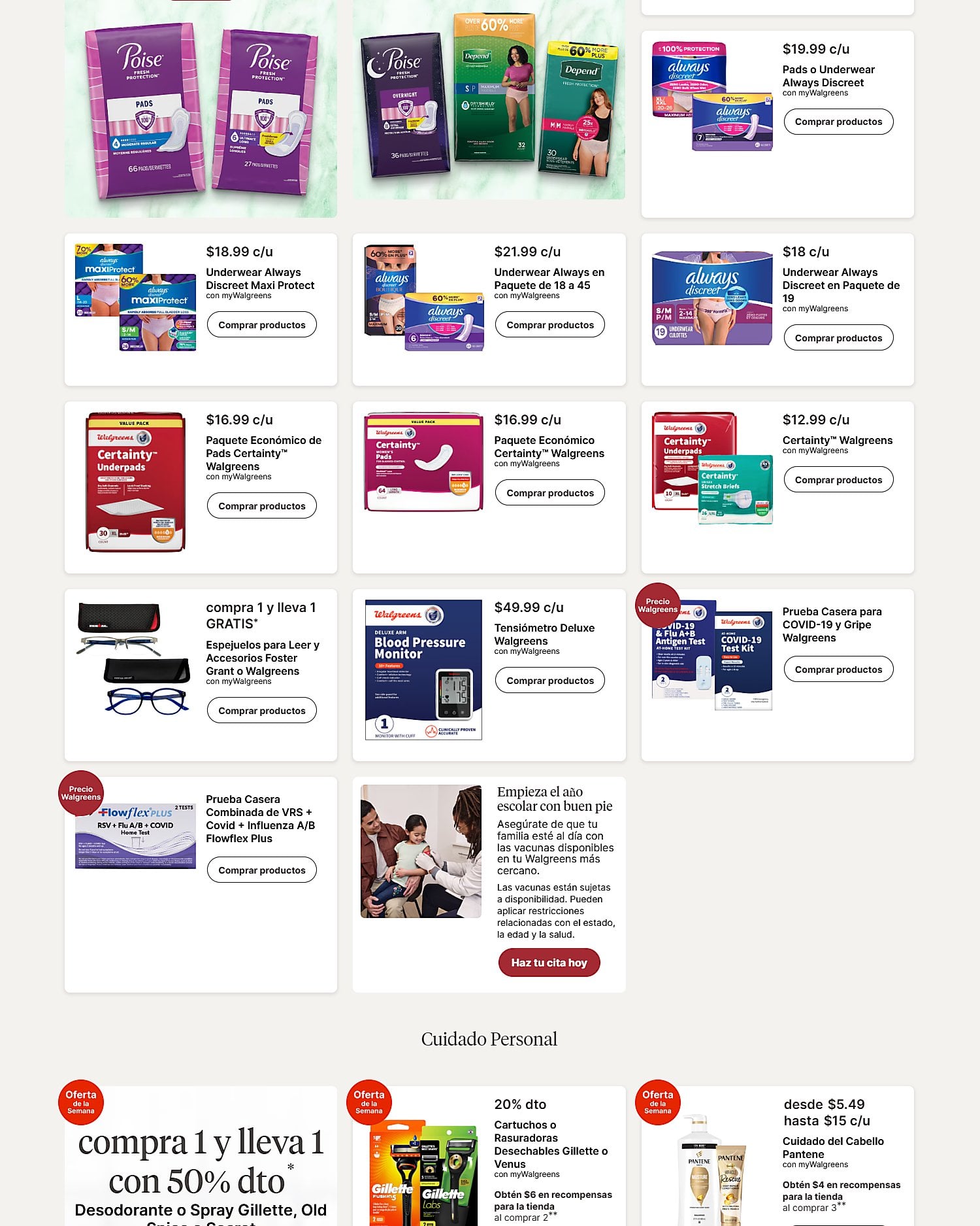 Página 8 del Shopper de Walgreens. Válido del 26/07/2026 al 01/08/2026