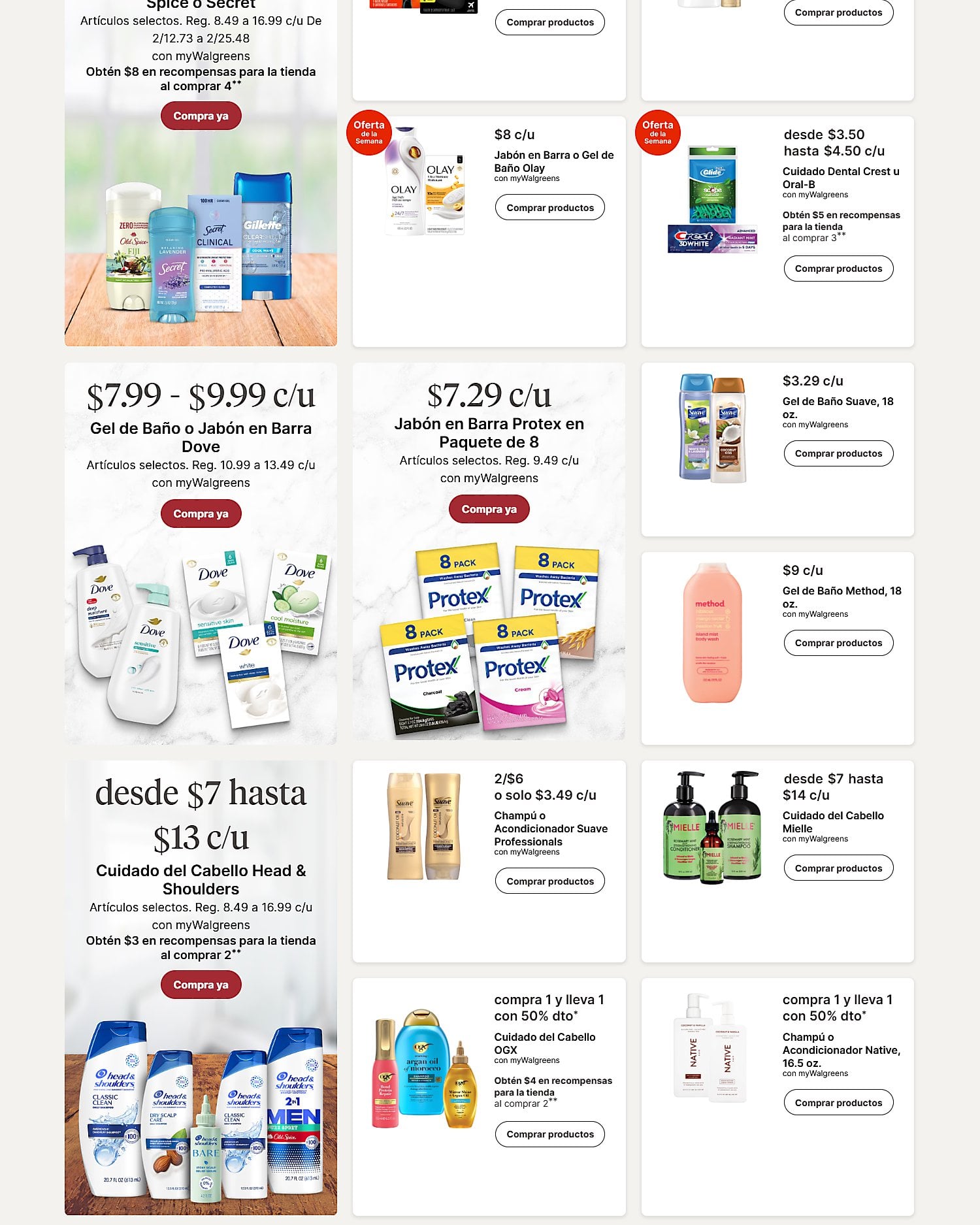 Página 9 del Shopper de Walgreens. Válido del 26/07/2026 al 01/08/2026