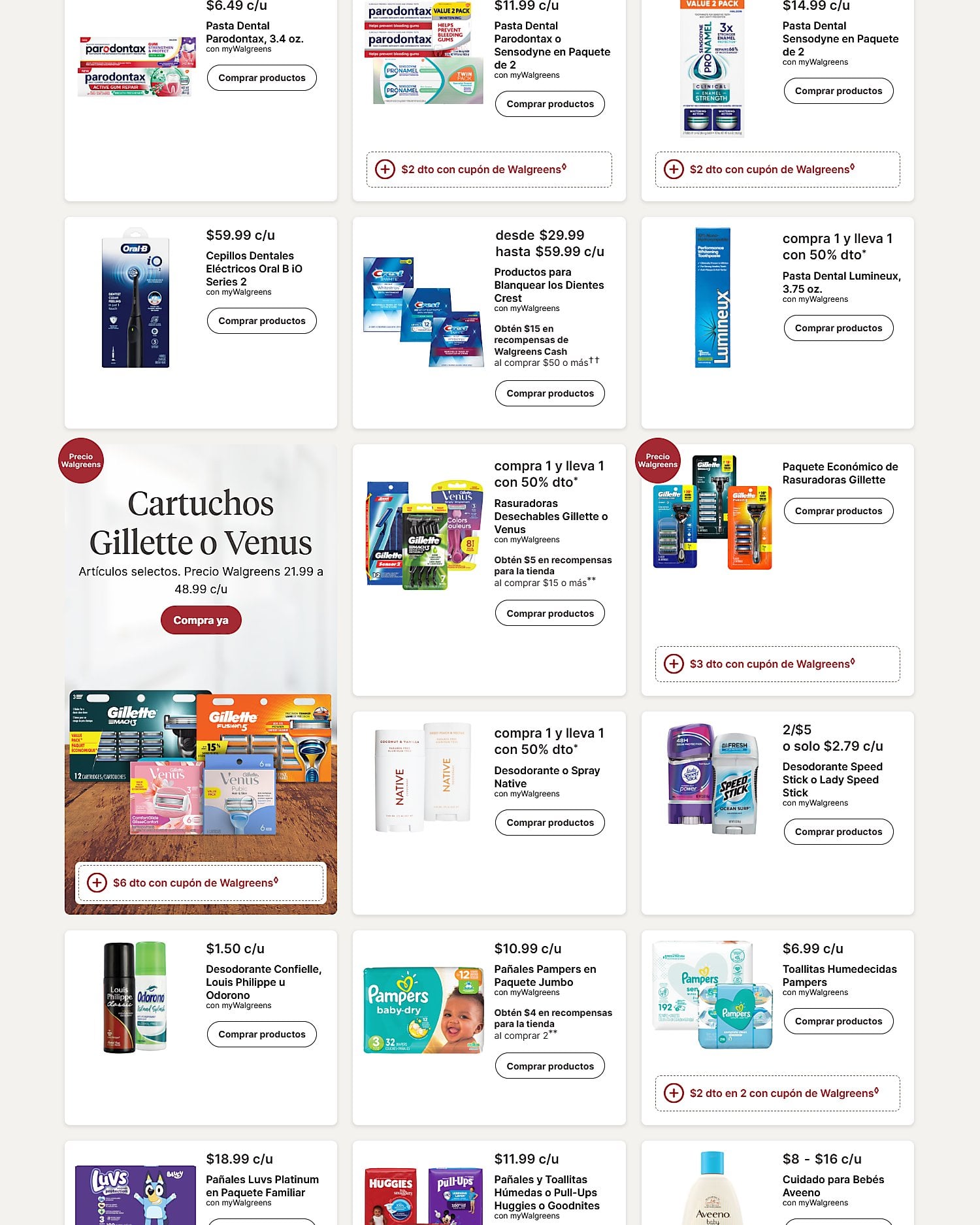 Página 11 del Shopper de Walgreens. Válido del 26/07/2026 al 01/08/2026