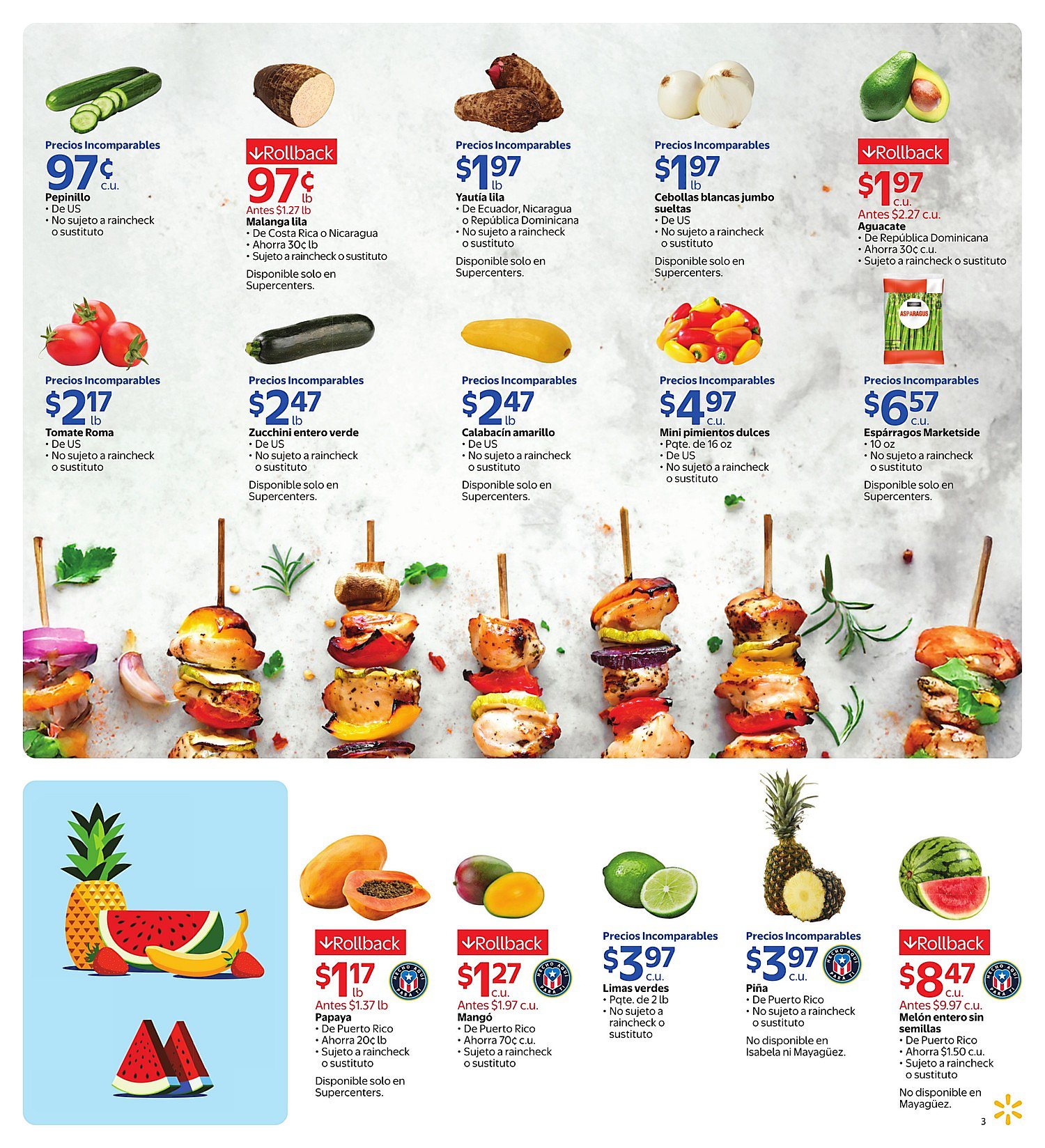 Página 3 del Shopper de Walmart. Válido del 10/06/2026 al 07/07/2026