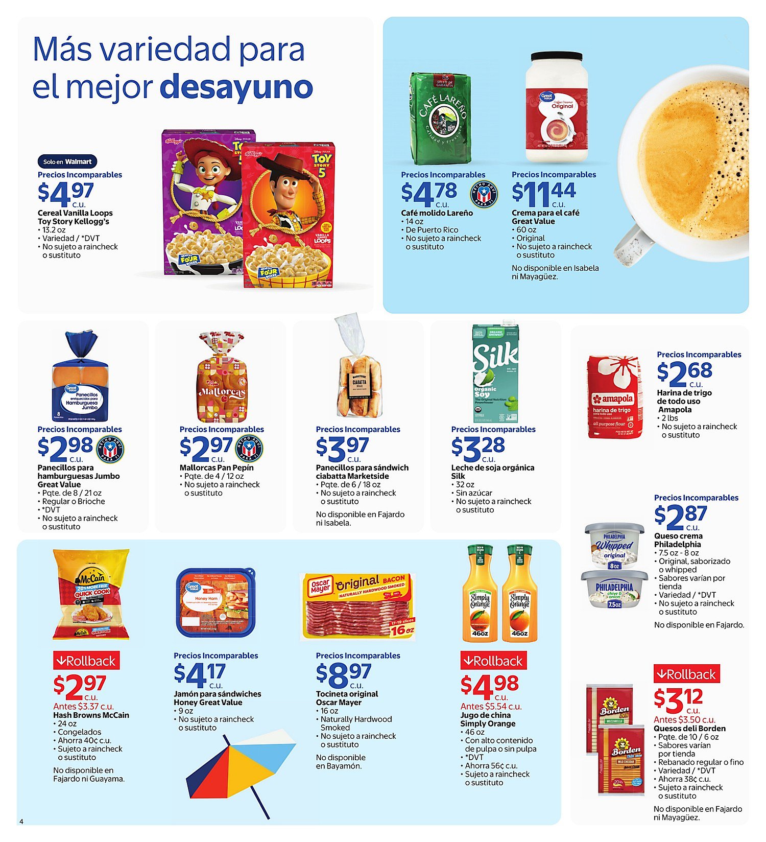 Página 4 del Shopper de Walmart. Válido del 10/06/2026 al 07/07/2026