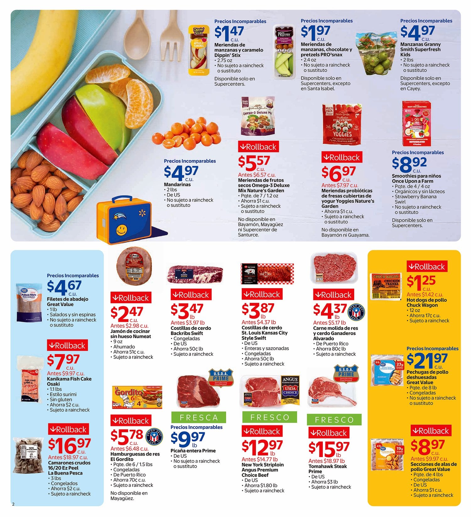 Página 2 del Shopper de Walmart. Válido del 08/07/2026 al 04/08/2026