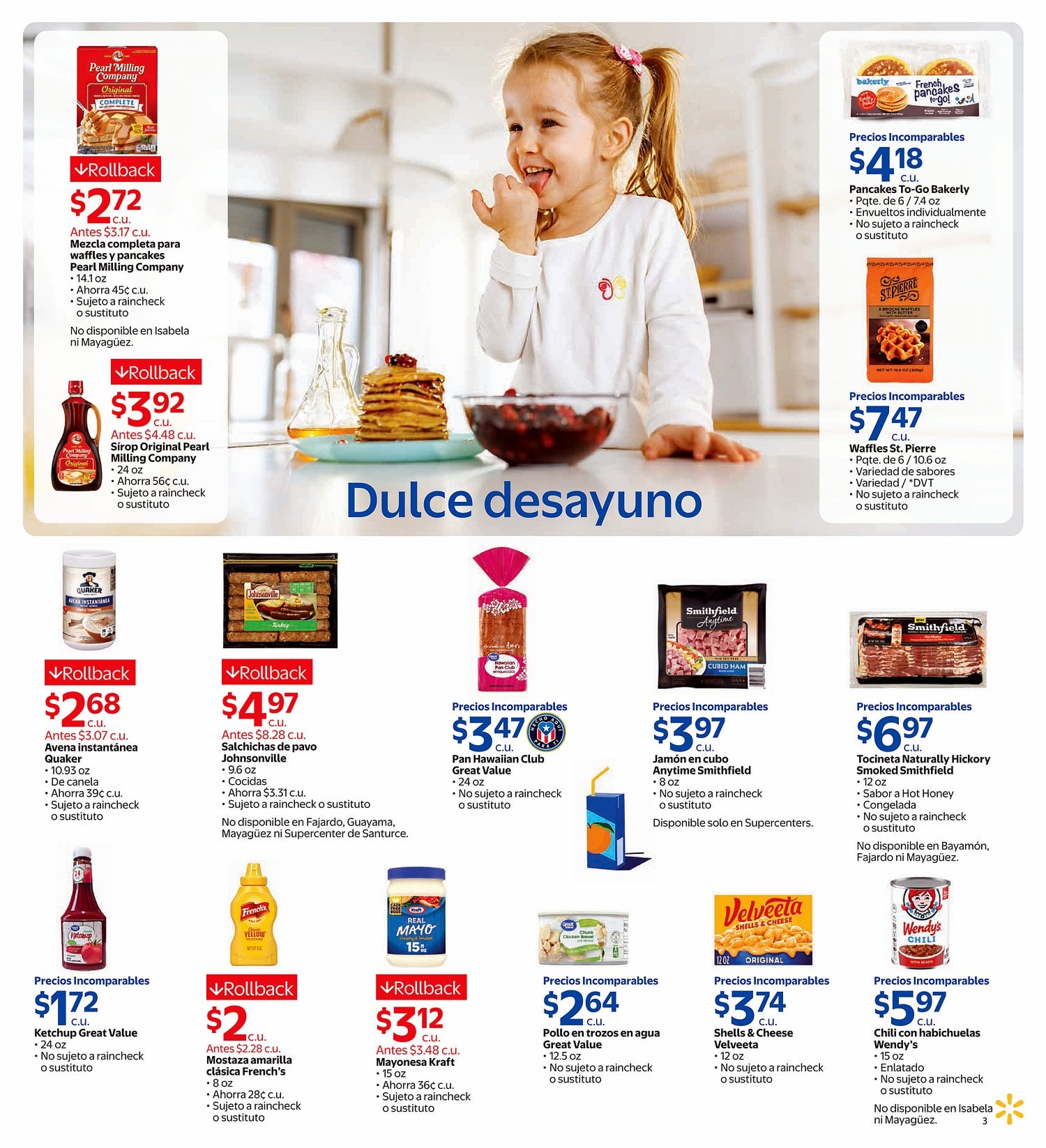 Página 3 del Shopper de Walmart. Válido del 08/07/2026 al 04/08/2026