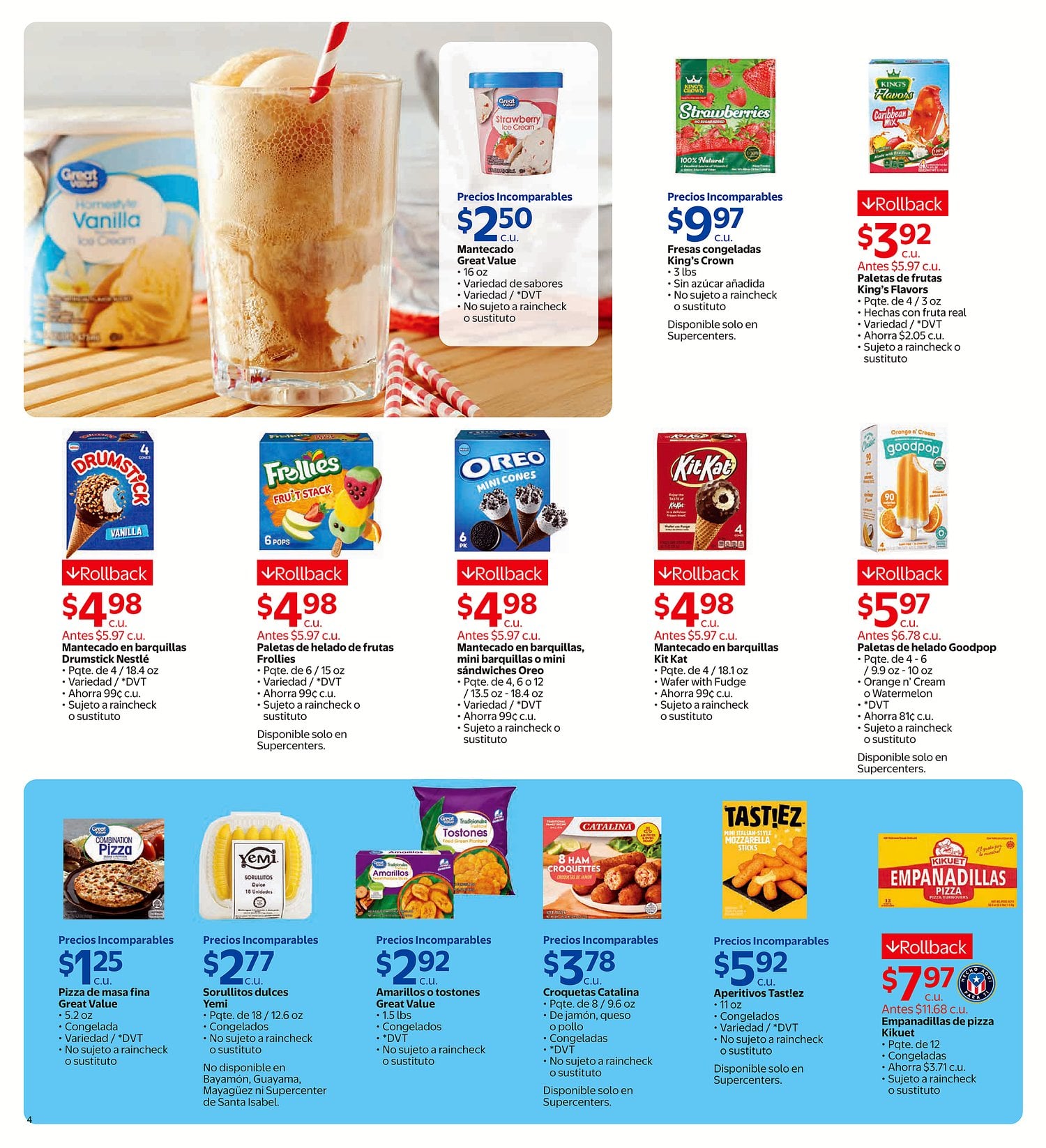 Página 4 del Shopper de Walmart. Válido del 08/07/2026 al 04/08/2026