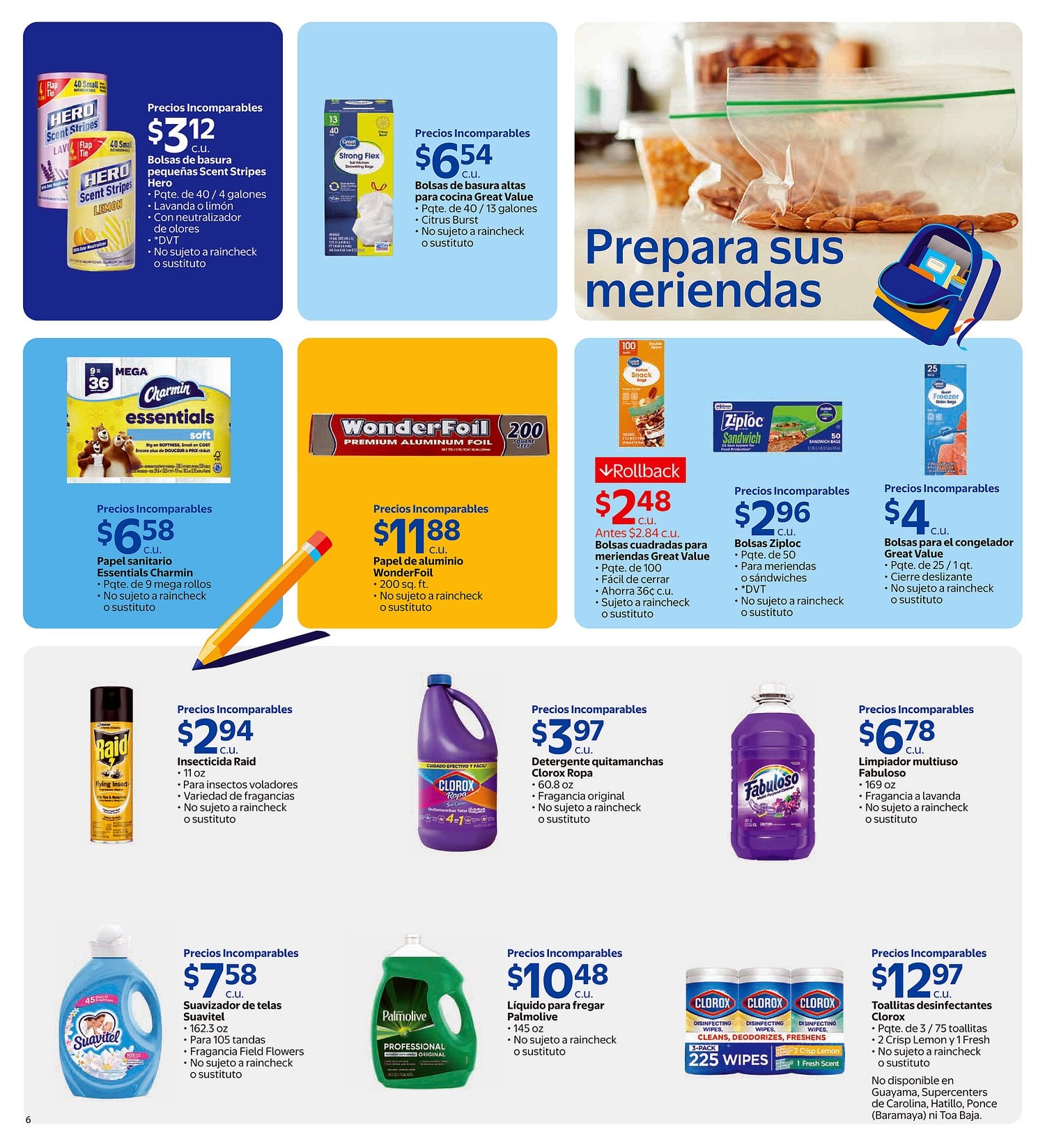 Página 6 del Shopper de Walmart. Válido del 08/07/2026 al 04/08/2026
