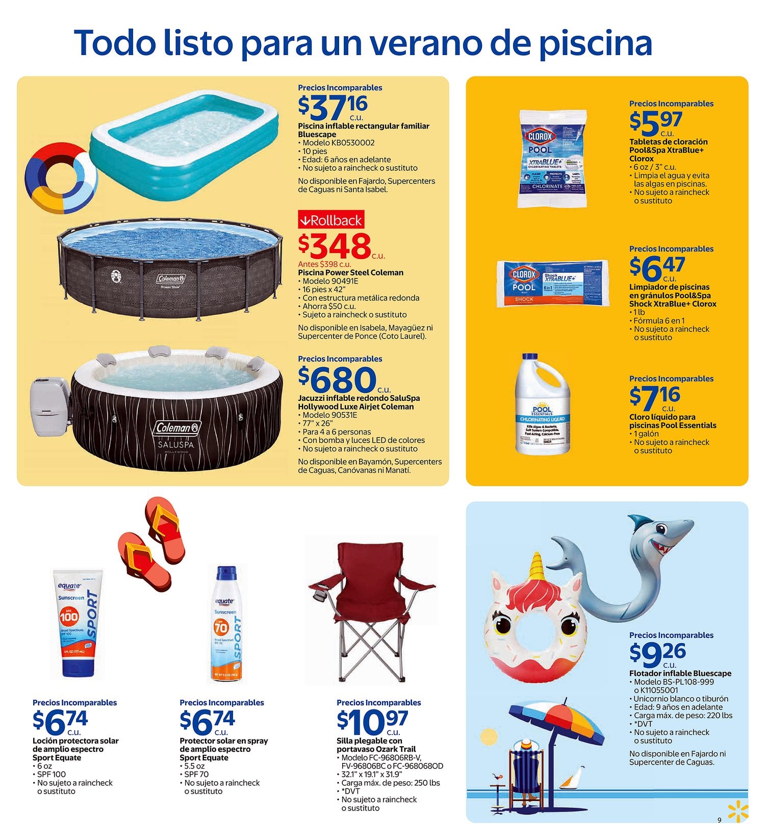 Página 9 del Shopper de Walmart. Válido del 08/07/2026 al 04/08/2026