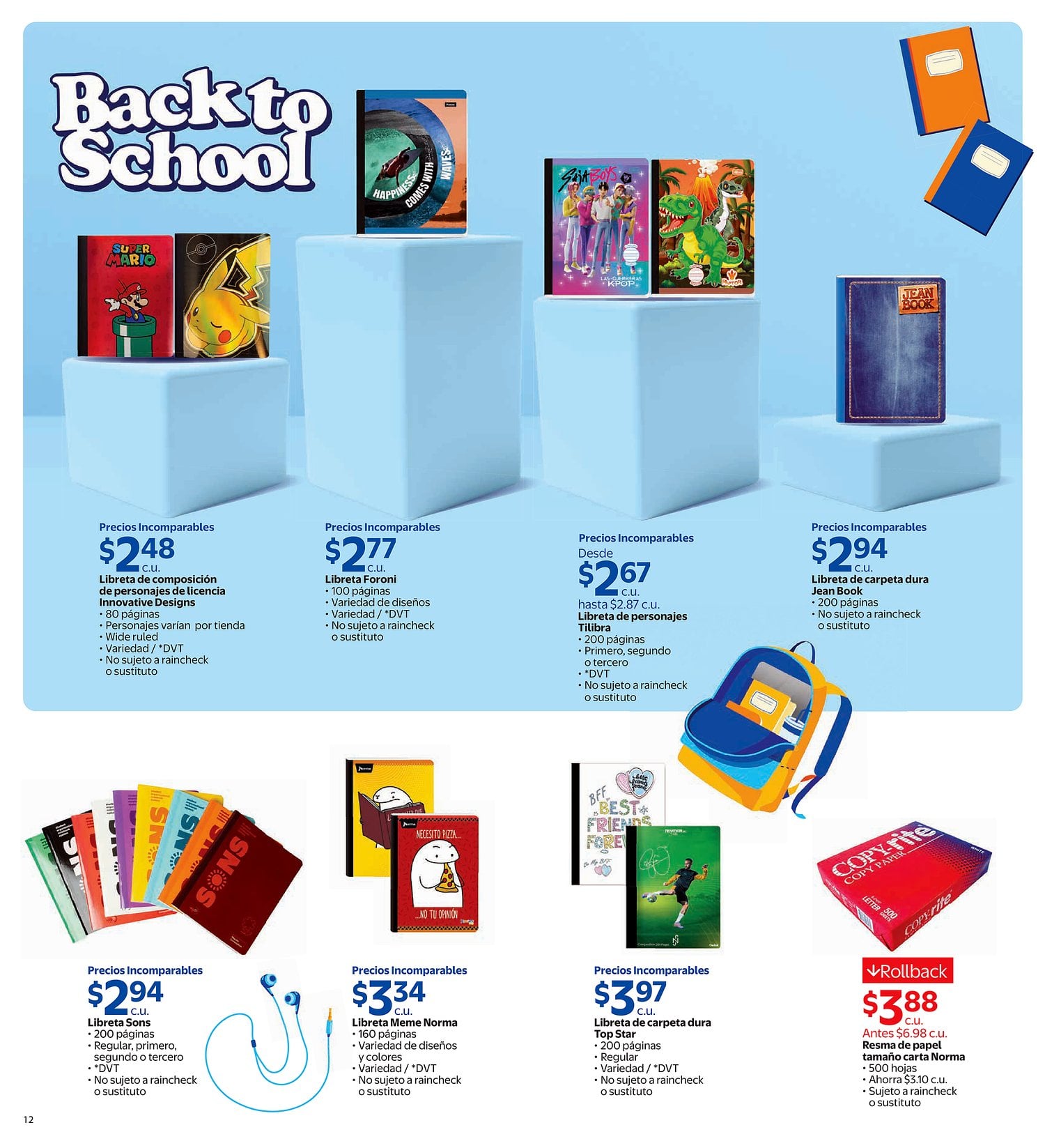 Página 12 del Shopper de Walmart. Válido del 08/07/2026 al 04/08/2026