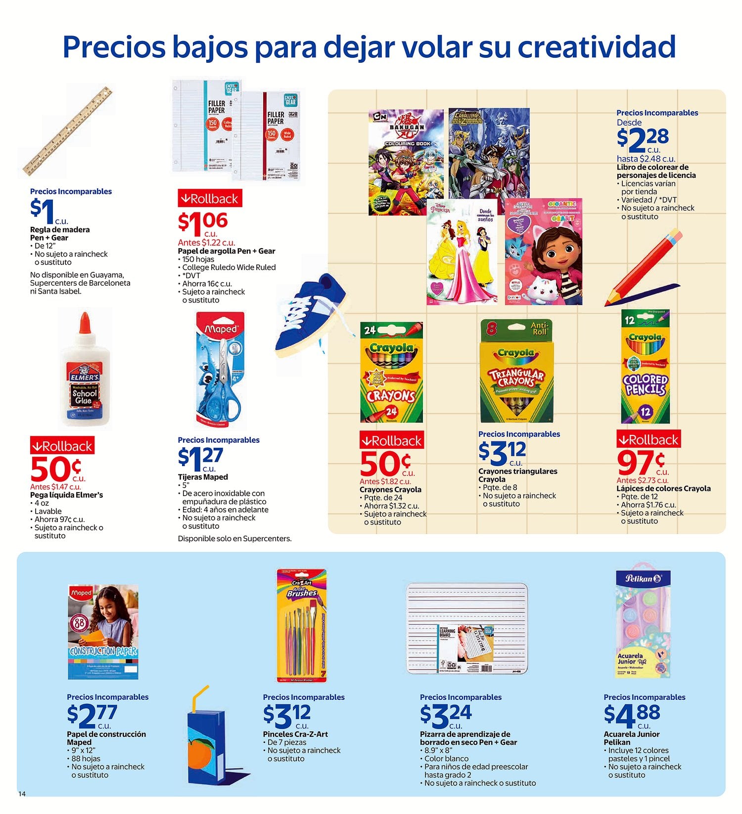 Página 14 del Shopper de Walmart. Válido del 08/07/2026 al 04/08/2026