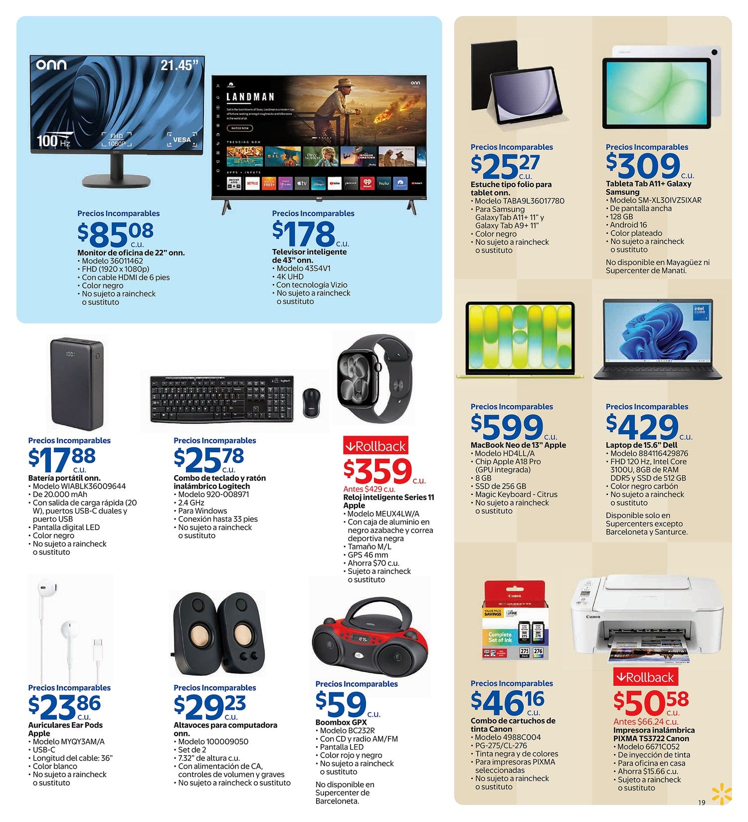 Página 19 del Shopper de Walmart. Válido del 08/07/2026 al 04/08/2026