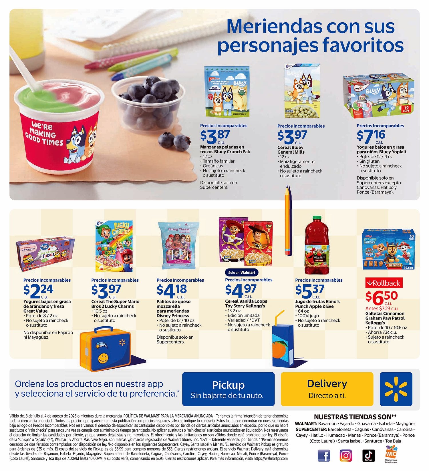 Página 20 del Shopper de Walmart. Válido del 08/07/2026 al 04/08/2026